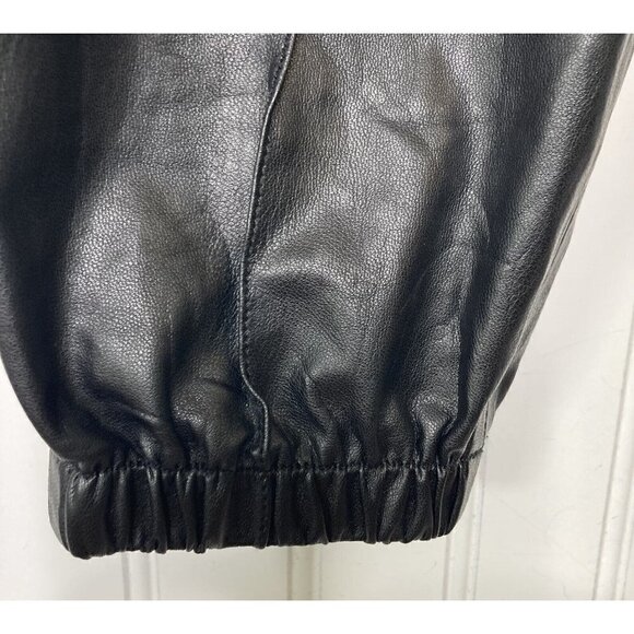 BLANKNYC Black Vegan Leather Elastic Waist Leg Jogger Slash Pockets Pants-28 - Picture 5 of 16